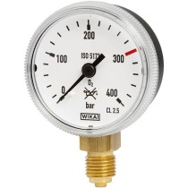 Bourdon tube pressure gauge, copper alloy