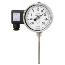 Gas-actuated thermometer with electrical output signal